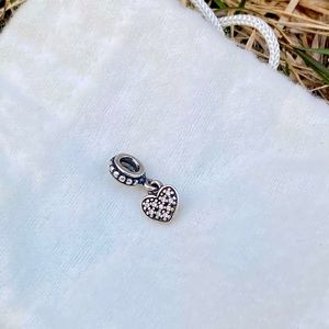 Authentic PANDORA Heart Clear CZ Dangle Charm